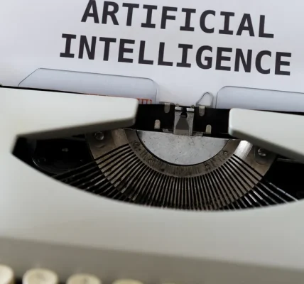 typewriter page labeled artificial intelligence